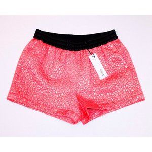 CUT 25 by YIGAL AZROUEL Melon  GLITTER SHORTS Metallic LEATHER Waistband ( 2 )